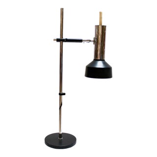 Mid 20th Century Industrial Chrome and Black Articulating Task Lamp For Sale