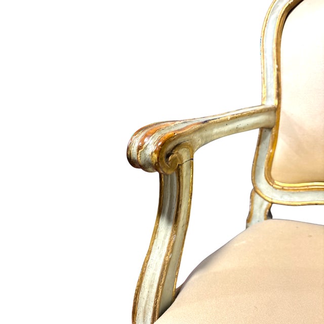 Wonderful 18th Century Venetian Painted Armchair For Sale - Image 11 of 16