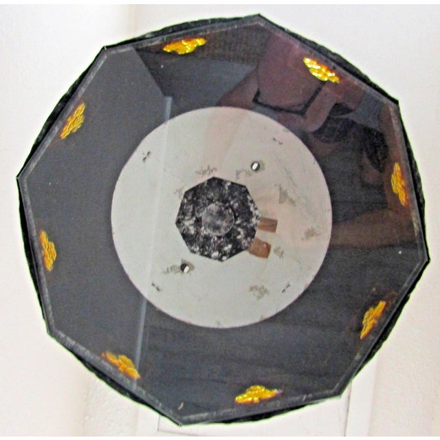 Black 1960s Mid-Century Modern Tessellated Metal Suit of Clubs Octagon Flush Ceiling Light For Sale - Image 8 of 14