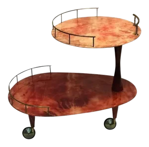 Aldo Tura Goatskin Bar Cart