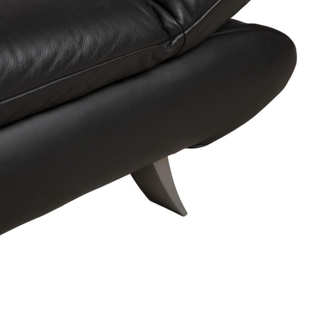 Black Rossini Two-Seater Leather Sofa with Black with Manual Function by Koinor For Sale - Image 8 of 16