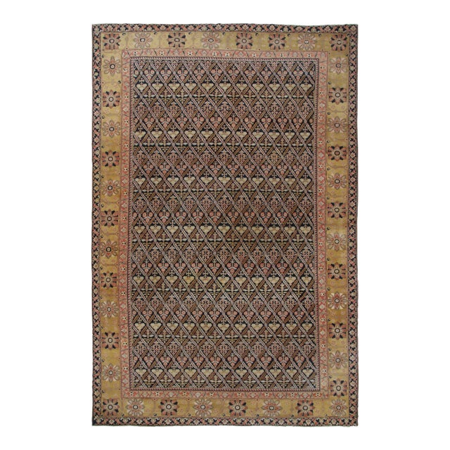 Oversized Vintage Joshagan Persian Rug in Floral Geometric Pattern - Rug & Kilim For Sale