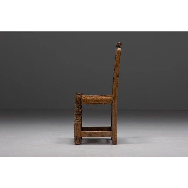 Rustic Straw Dining Chair, Spain, 19th Century | Chairish