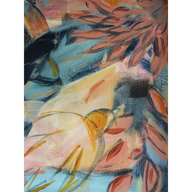 Contemporary 'Summer Song for Birds I' Original Modernist Abstract Acrylic Painting by British Artist Frances Daws, Framed For Sale - Image 11 of 12