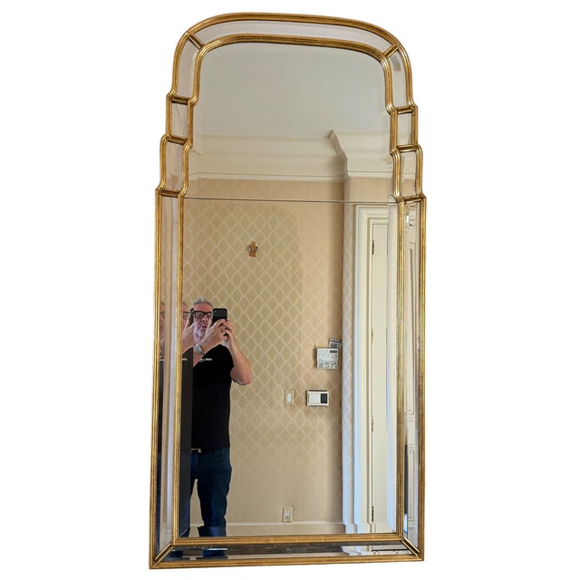 Queen Anne Rose Tarlow Melrose House Tiered Queen Anne Giltwood Mirror For Sale - Image 3 of 3