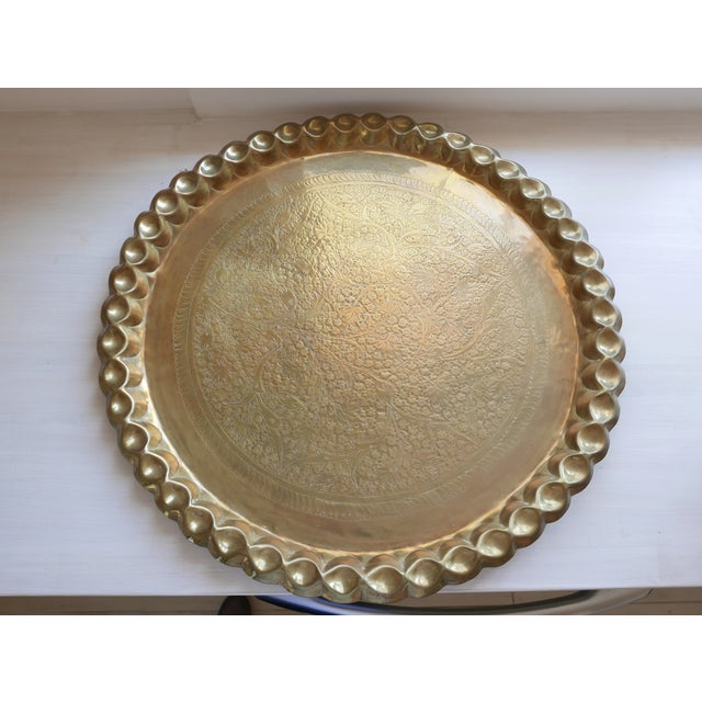 Antique Round Brass Tray Chairish