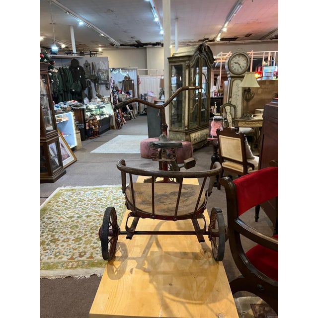 2020s Vintage Child’s Tricycle With Rear Seat For Sale - Image 5 of 6