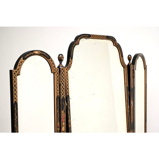 Black Antique Lacquered Chinoiserie Dressing Table, 1900 For Sale - Image 8 of 14
