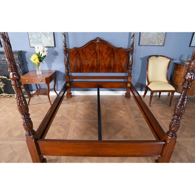 Niagara Furniture King Size Mahogany Four Poster Bedframe For Sale - Image 9 of 12