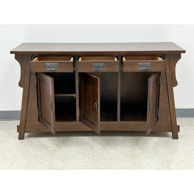 Mission Oak Crofter Console Cabinet - 55" Micheals Cherry For Sale - Image 10 of 14