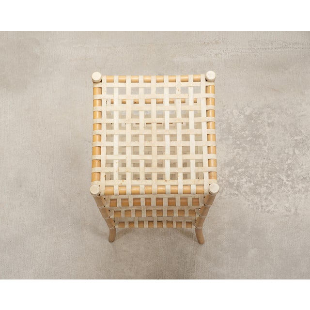 McGuire McGuire Antalya Leather Four-Tier Rattan Étagère Plant Stand For Sale - Image 4 of 18