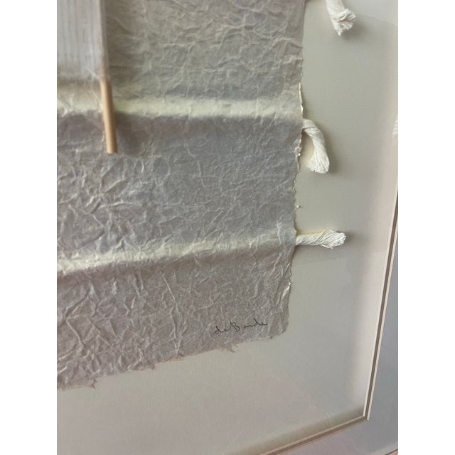 Vintage Oversized Signed Textile Fiber Art Wall Hanging, Neutral Organic Modern Framed Wall Sculpture, 40 X 46.75 For Sale - Image 10 of 12