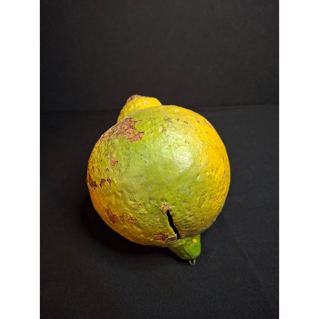Victorian Late 19th C. Redware Earthenware Lemon Fruit Coin Bank Antique Folk Art Pottery For Sale - Image 3 of 10