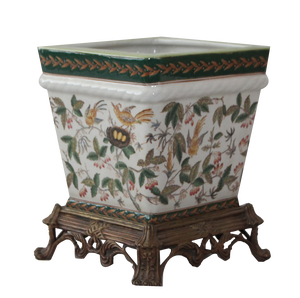 Large Porcelain and Bronze Planter Centerpiece, 1890s