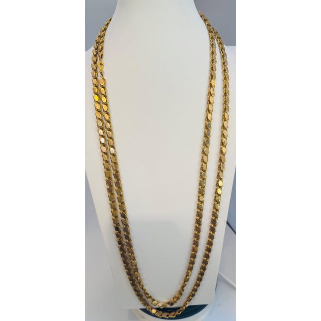 Early 21st Century Vintage 115 Gm 18 Karat Yellow Gold Handmade Chain 76 Inch Unique Opera Length For Sale - Image 5 of 18