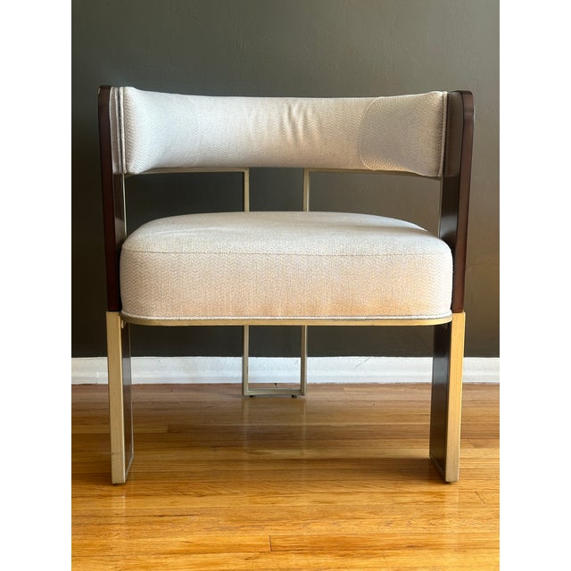 2020s Pair of Caracole “Streamliner” Accent Chairs in Aged Bourbon & Smoked Bronze For Sale - Image 5 of 13