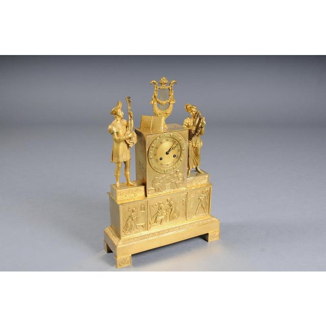 Traditional Empire Gilt Bronze Mantel Clock, Pairs, France, 1850 For Sale - Image 3 of 18
