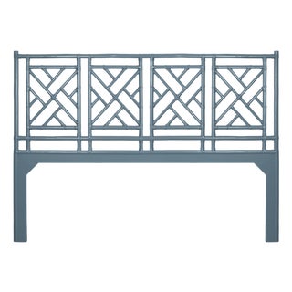 Chippendale Headboard California King - Regatta Blue For Sale