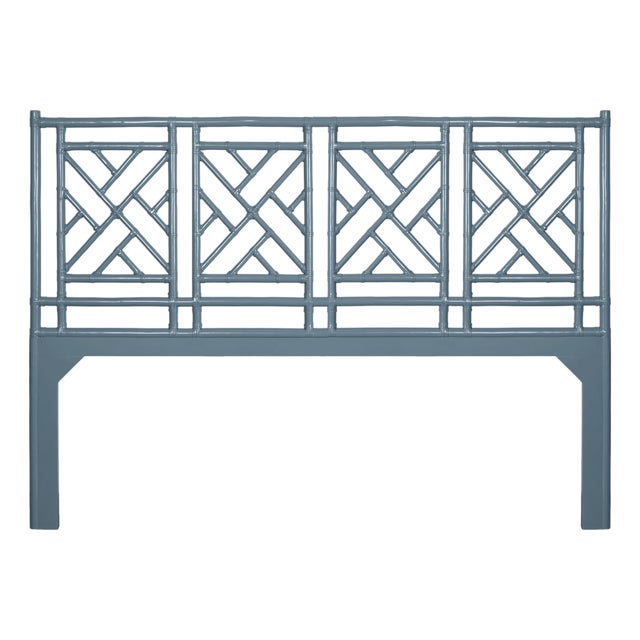 Chippendale Headboard California King - Regatta Blue For Sale