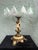 Vintage Bohemian Style Opal Glass Tazza With Green Trim on Cherub Pedestal Base For Sale In Orlando - Image 6 of 12