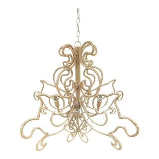 Arteriors Home Coconut Bead 4 Light Chandelier For Sale