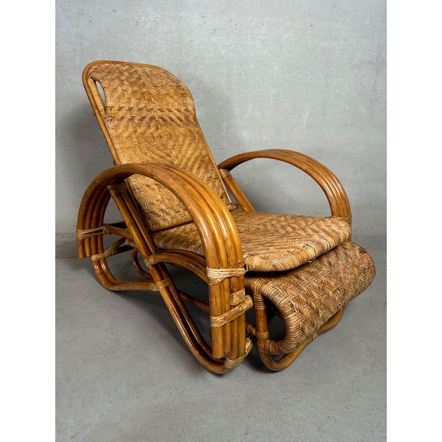 Vintage Chaise Lounge in Wicker, 1970s For Sale - Image 4 of 15