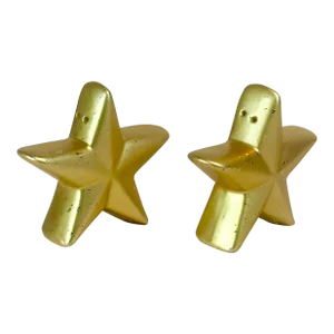 1980s Postmodern Hollywood Regency Star Salt and Pepper Shakers - A Pair.