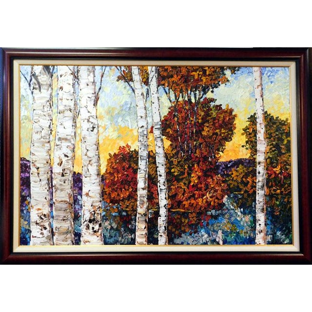 "River Reflections II" framed Original Acrylic on Canvas by Maya Eventov Hand Signed by the Artist Art Condition: Mint...