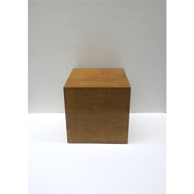 Mid-Century Modern Wood Pedestal Cube End or Side Table, Modern Design Style, Circa Mid-20th Century For Sale - Image 3 of 11