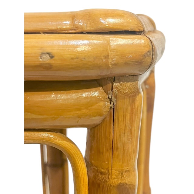 Vintage Hexagonal Bamboo Plant Stand Table For Sale - Image 6 of 12