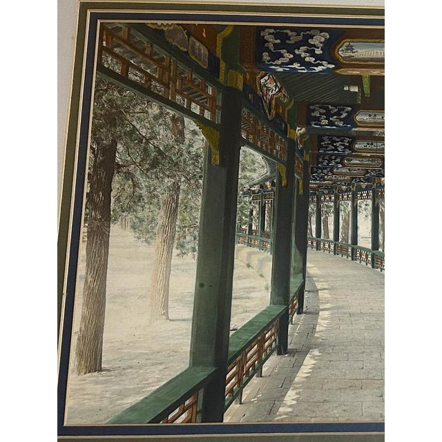 Antique 1899 Kang-Sing Chiao Hand-Colored Photograph - The Long Corridor, Summer Palace Beijing - Rare Chinese Imperial Antiquity For Sale - Image 11 of 17