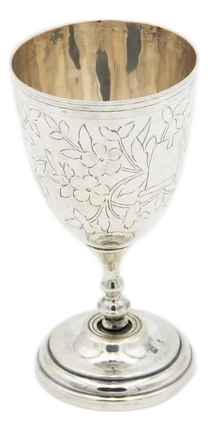 Silver Chalice with Engraved Floral Motifs