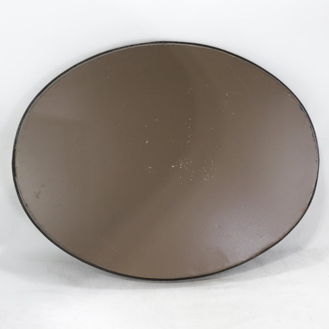 Metal Vintage Large Oval Tole Tray - Hand Painted Brown and Cream Giraffe Animal Print Decorative Tray For Sale - Image 7 of 15