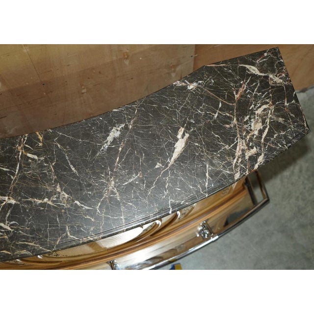 Mid-Century Modern Chrome Home Cocktail Bar with Marble Top For Sale - Image 13 of 18