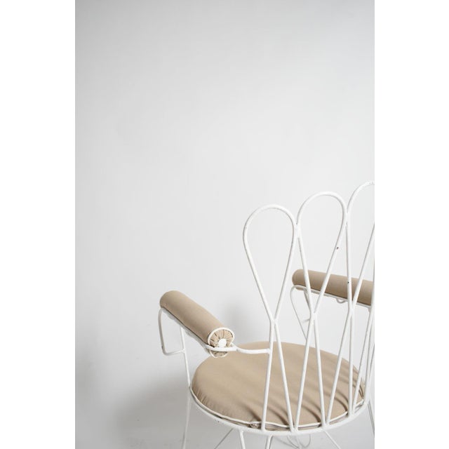 1960s White Wrought Iron Garden Chairs, 1960s, Set of 2 For Sale - Image 5 of 6