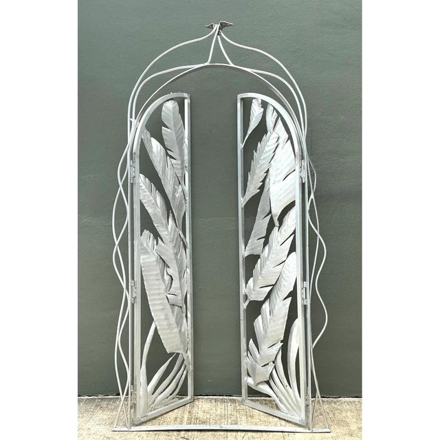 Vintage Cut Aluminum Palm Frond Gates For Sale - Image 11 of 12