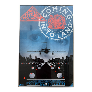 Vinatge "Coming in to Land" the National Theater Original Promotional Poster Signed by Maggie Smith.