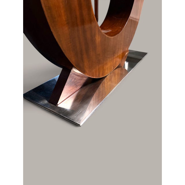 Brown French Art Deco Dining Room Set in Mahogany, 1930s, Set of 7 For Sale - Image 8 of 13