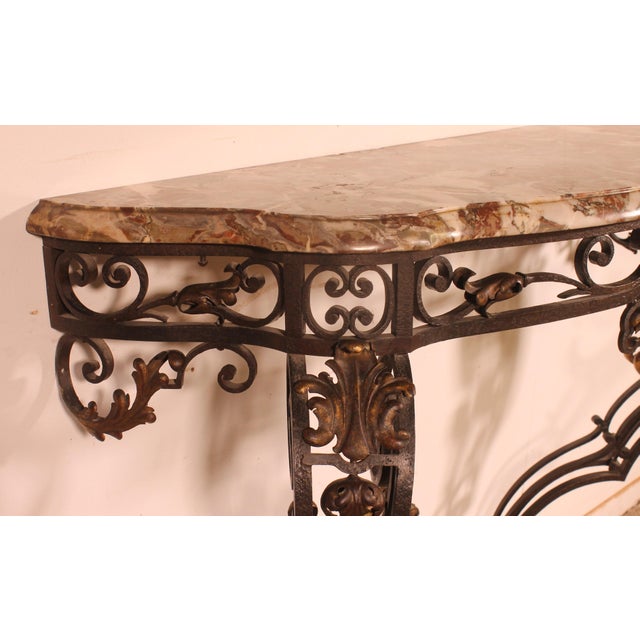 19th Century Louis XV Style Wrought Iron Console For Sale - Image 10 of 14