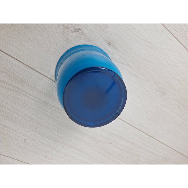 Mid-Century Modern Vase in Blue Murano Glass from Venini, 1990s For Sale - Image 3 of 7