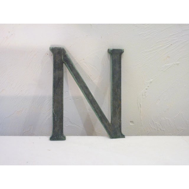 Late 19th Century 19th Century Industrial Bronze Letter 'N' Sign For Sale - Image 5 of 5