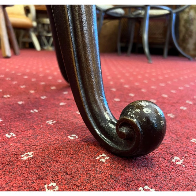 Vintage Set of 3 Cast Metal Occasional Pedestal Tables With Stone Top For Sale - Image 9 of 10