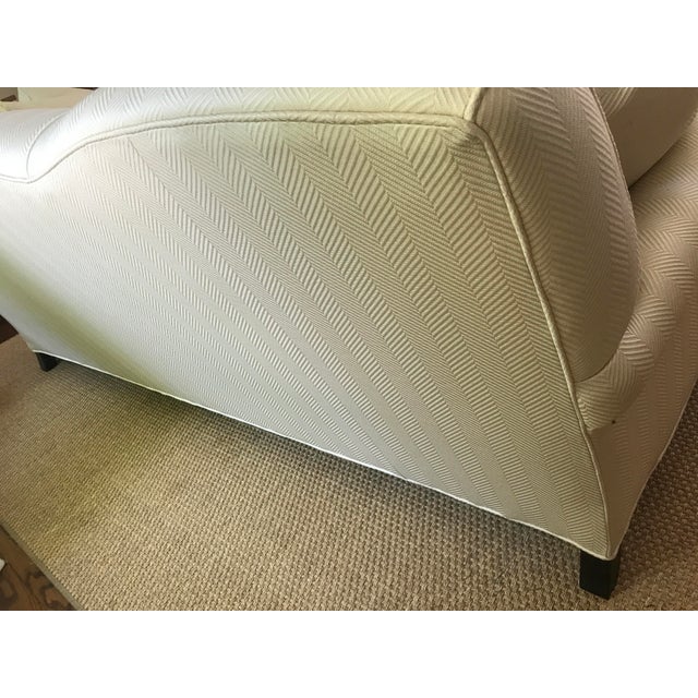 White Herringbone English Style 3 Seat Sofa For Sale - Image 8 of 10