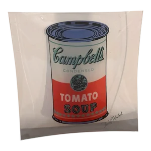 1990s Rosenthal Campbell Soup Glass Square Vide Poche Designed by Andy Warhol