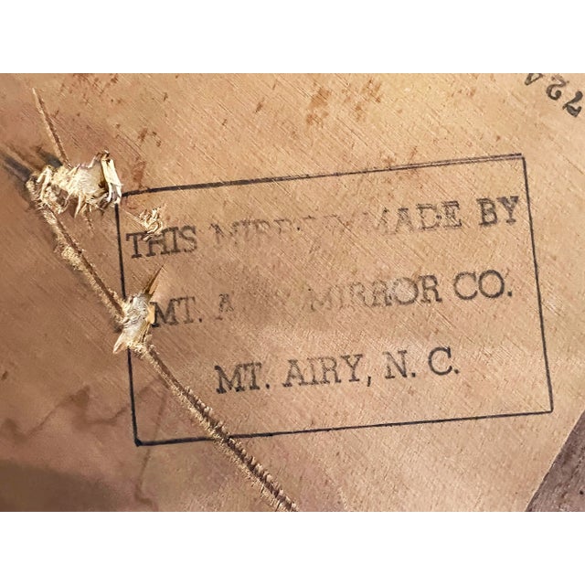 Wood 1960s Vintage Overscale Walnut, Brass Campaign-Style Mirror For Sale - Image 7 of 7