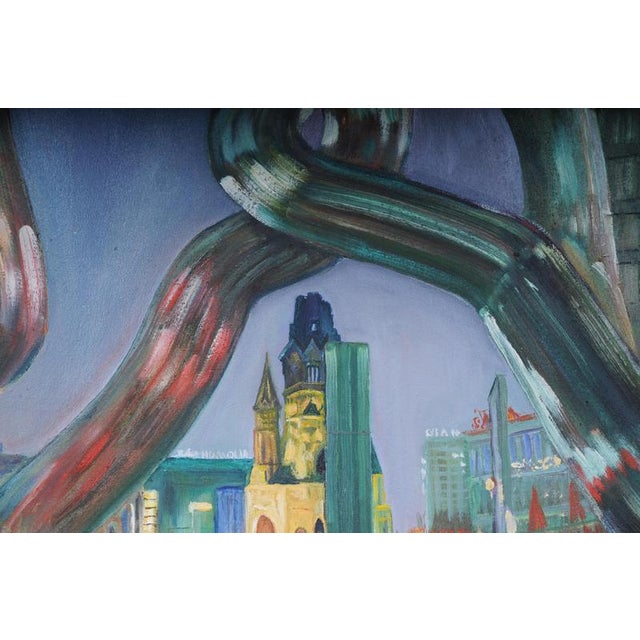 A. Zaher, Berlin City West View, Kudamm / Kurfürstendamm, Oil on Canvas For Sale - Image 4 of 18