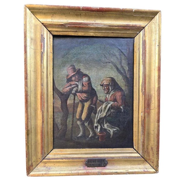 After Andries Both, Burlesque Genre Scene, 17th Century, Oil on Canvas For Sale - Image 11 of 14
