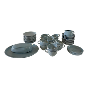 1950s 44-Piece Original Russel Wright by Steubenville Dinnerware Set in Soft Ice Blue