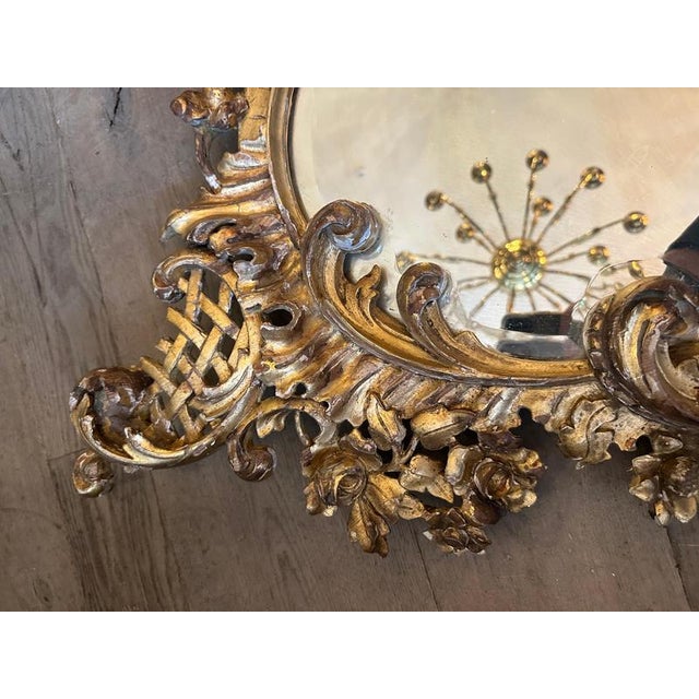 Vintage Italian Gold Giltwood Rococo Mirrors, 1920, Set of 2 For Sale - Image 4 of 15