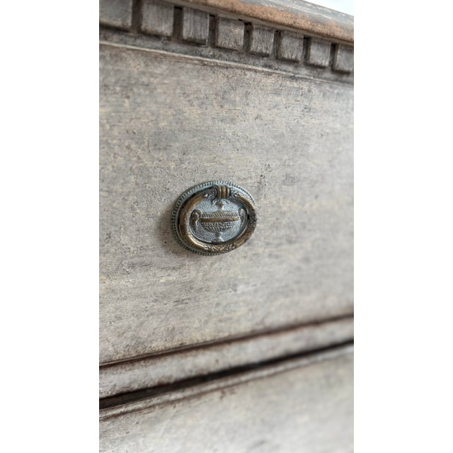 Gustavian (Swedish) Pair of 19th Century Painted Grey Blue Danish Chests With Brass Fittings For Sale - Image 3 of 9